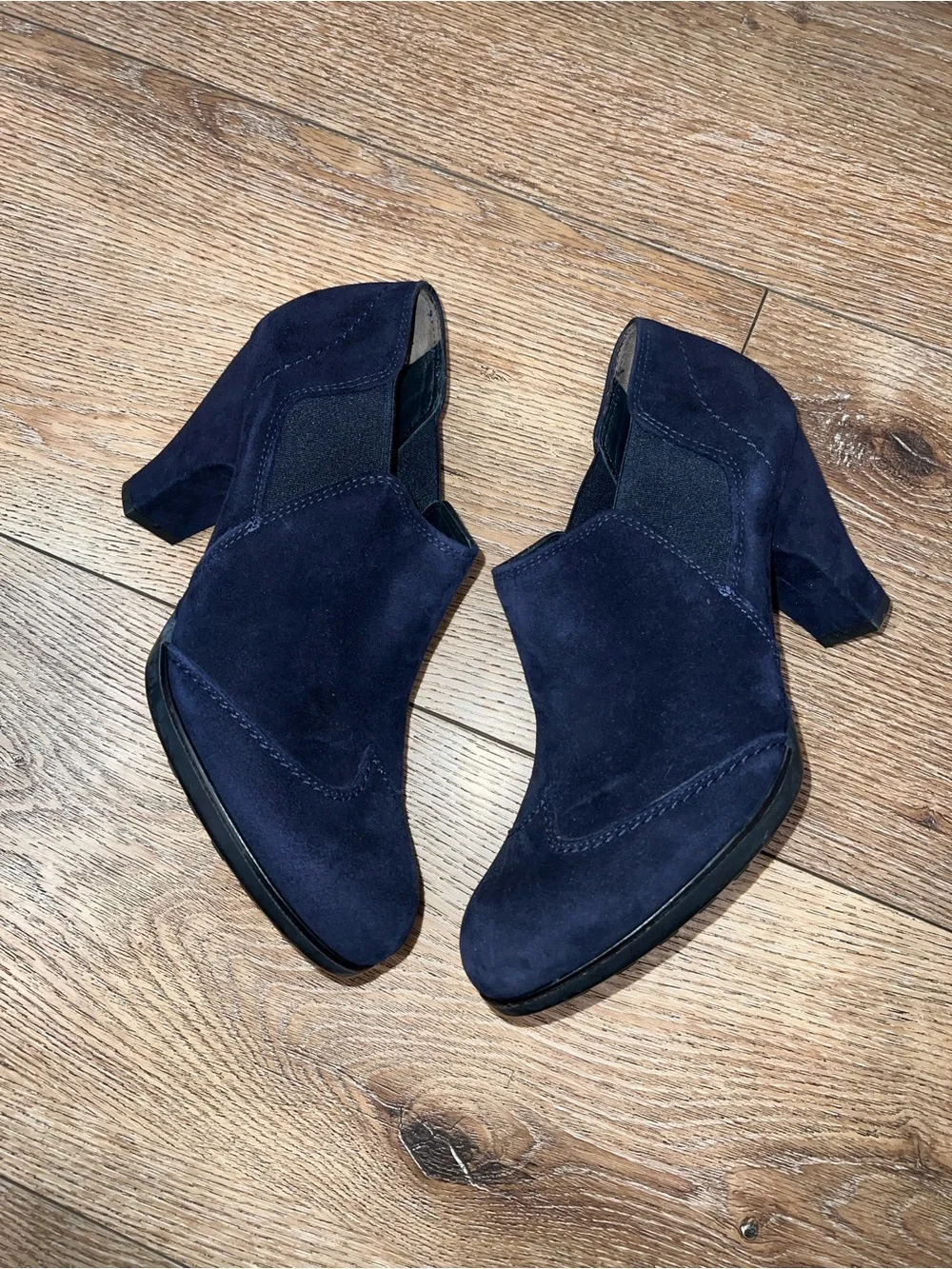 Paul Green Navy Suede Ankle Booties Size 5.5/8US